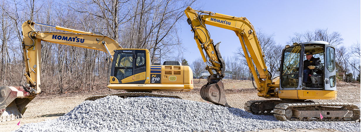 Komatsu Dozers on a Job Site